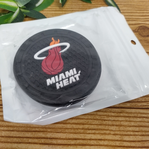 Miami Heat Car Cup Coasters Set Of 2 - Picture 5 of 5
